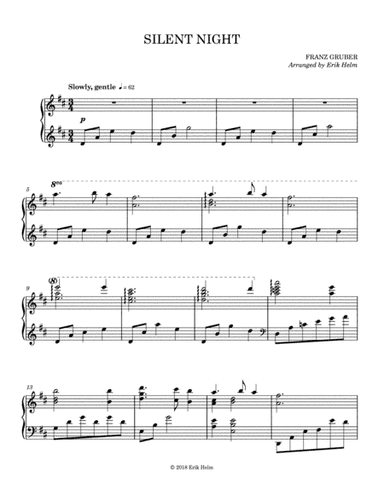 Silent Night (piano solo) (arr. Erik Helm)