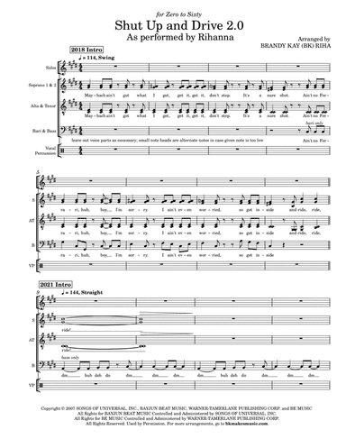 Shut Up And Drive (arr. Brandy Kay Riha / BK Riha)