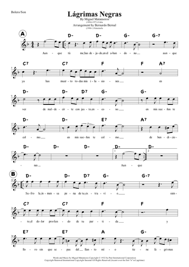 Lagrimas Negras (arr. Bernardo Bernal Hidalgo)