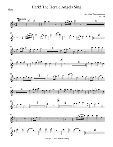 Hark the Herald Angel's Sing Flute (arr. Alva Lee)