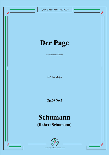 Schumann-Der Page,Op.30 No.2,in A flat Major (arr. OSM Press)