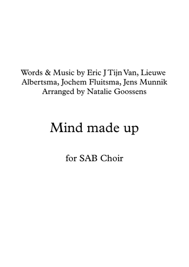 Mind Made Up (arr. Natalie Goossens)
