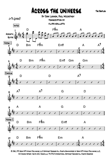 Across The Universe (arr. Filippo Spalletta)