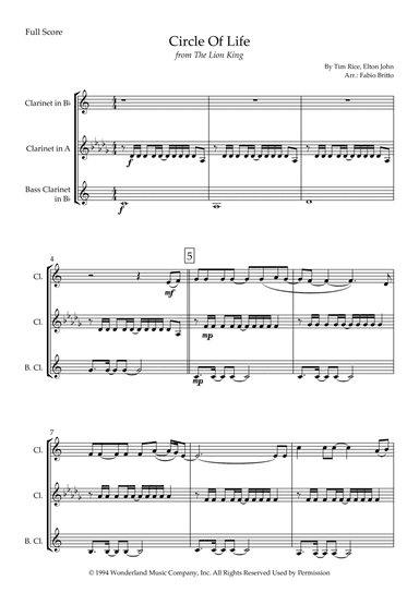 Circle Of Life (arr. Fabio Britto)