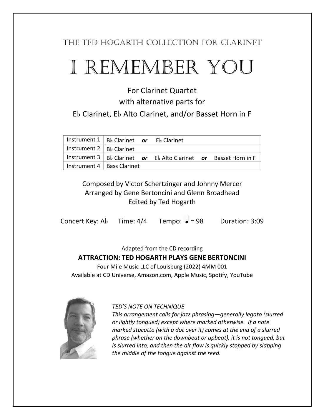 I Remember You (arr. Gene Bertoncini and Glenn Broadhead)