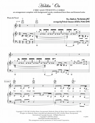 Holdin' On (arr. Patrick Sheehan)