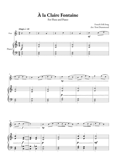 À la Claire Fontaine (arr. Tom Drummond)