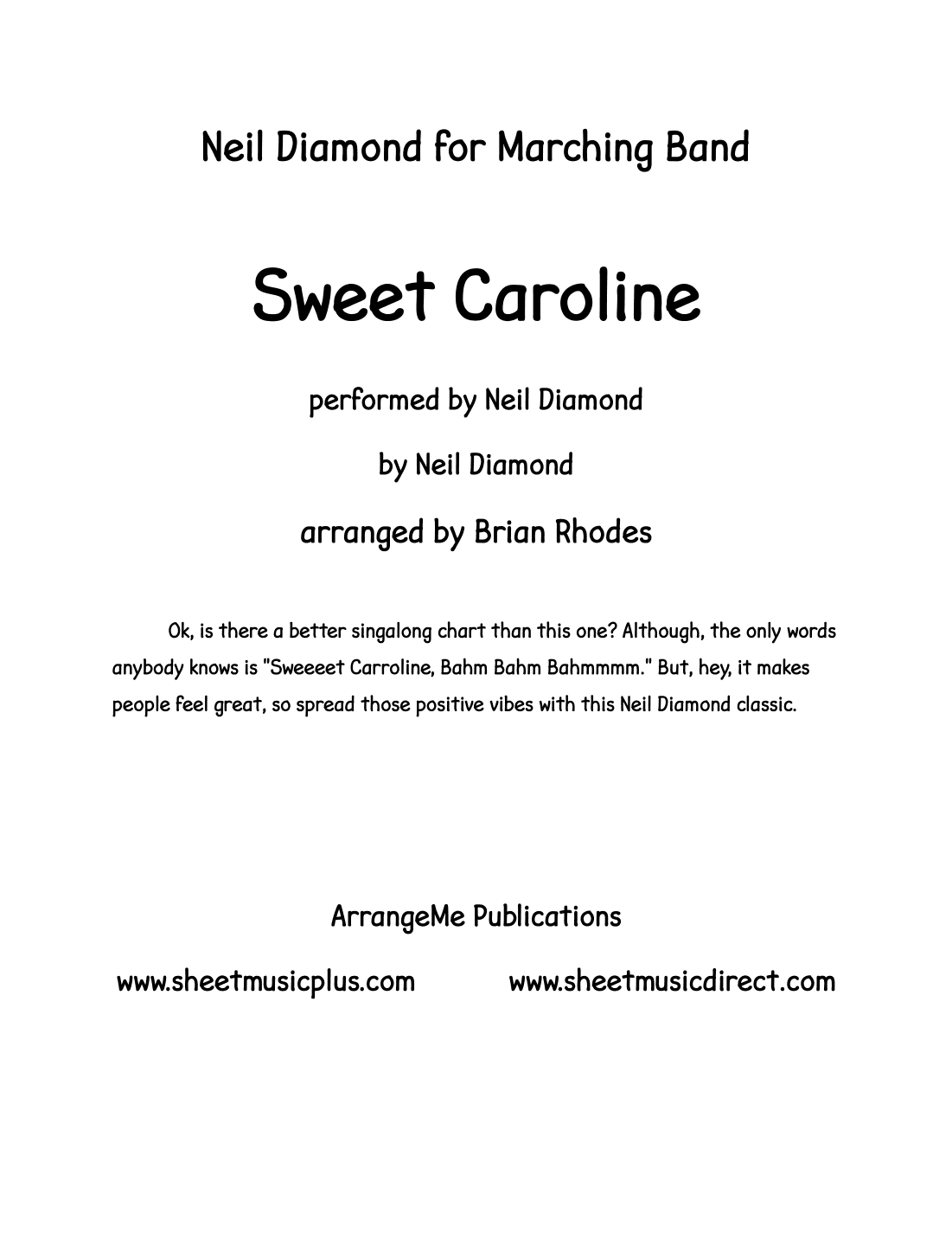 Sweet Caroline (arr. Brian Rhodes)
