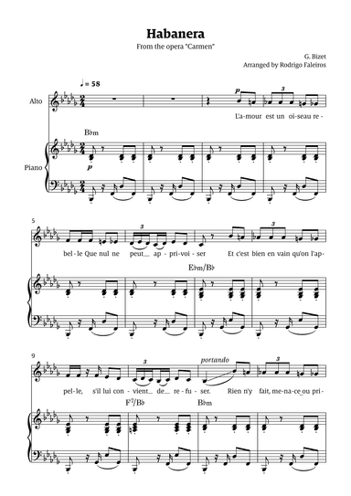 Habanera (for alto - Bb minor/major) (arr. Rodrigo Faleiros)