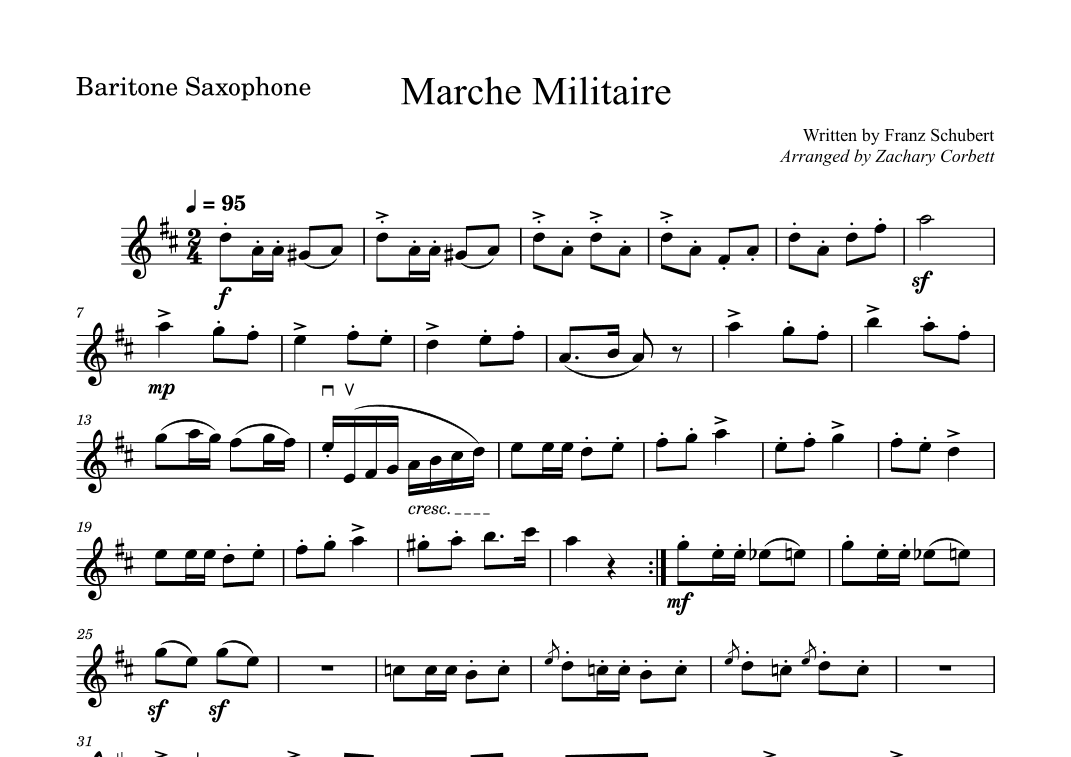 Marche Militaire (arr. Zachary Corbett)