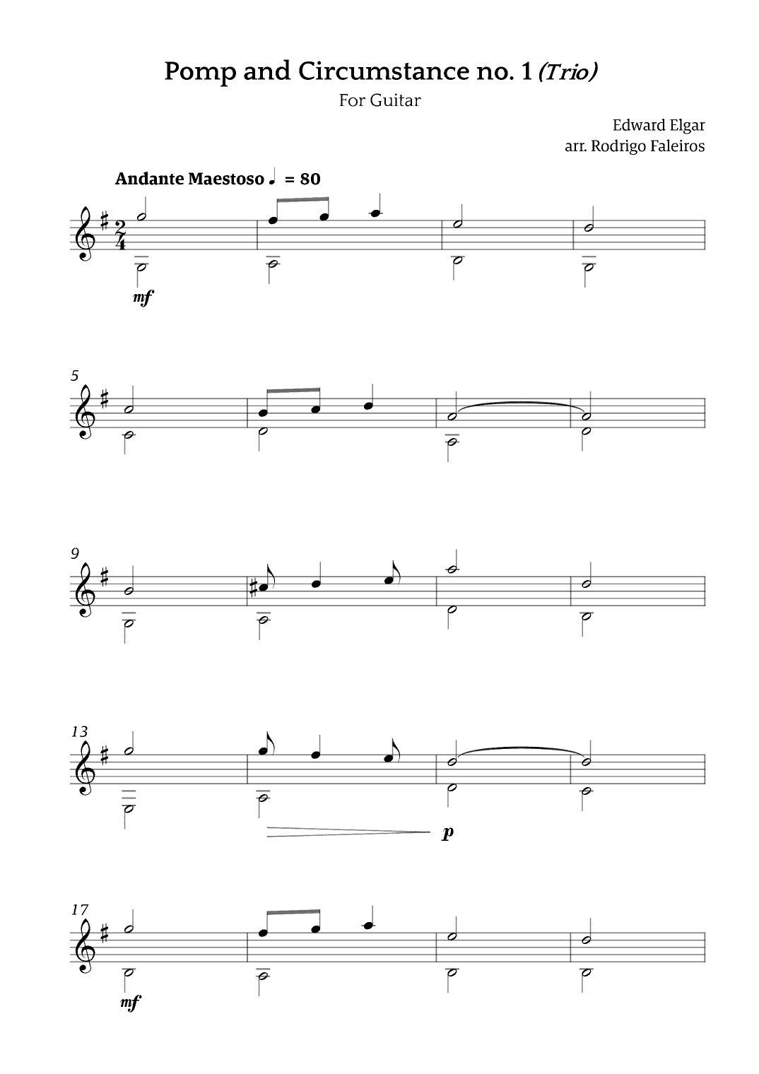 Pomp and Circumstance no. 1 (Trio) (arr. Rodrigo Faleiros)