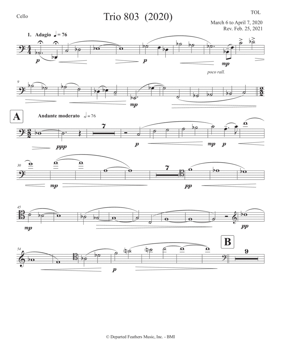 Trio 803 (2020) cello part