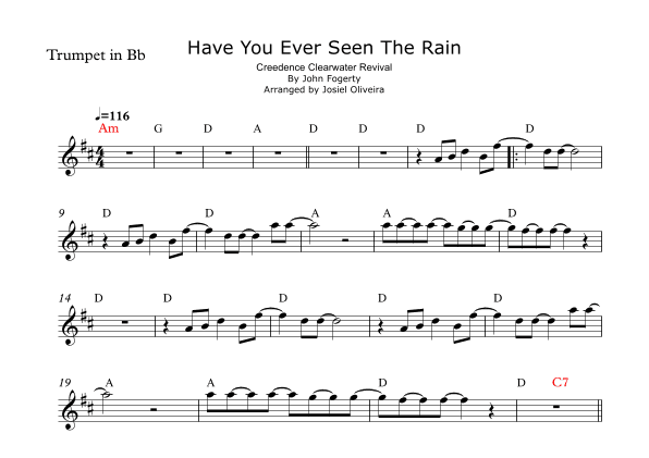 Have You Ever Seen The Rain? (arr. Josiel Oliveira)