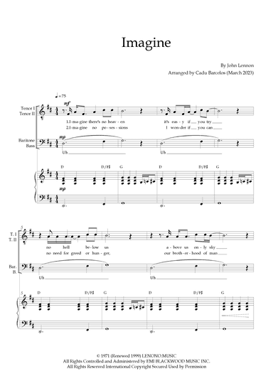 Imagine (arr. Cadu Barcelos)