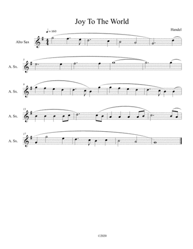 Joy To The World for solo alto sax (arr. B C Dockery)