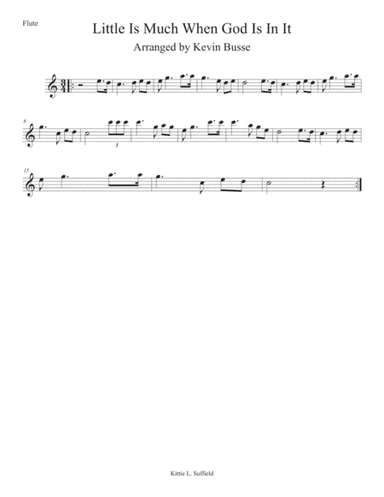 Little Is Much When God Is In It (Easy key of C) - Flute (arr. Kevin Busse)