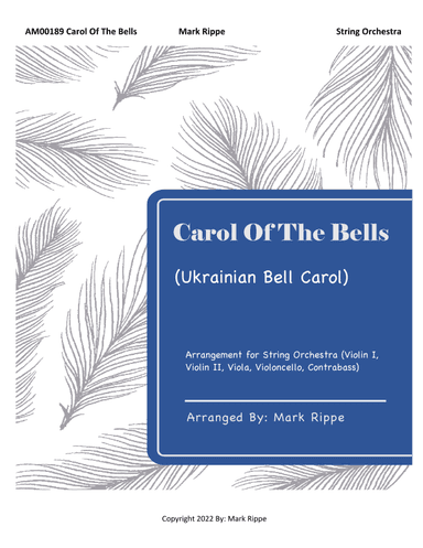 Carol Of The Bells (Ukrainian Bell Carol) AM00189 (arr. Mark Rippe)
