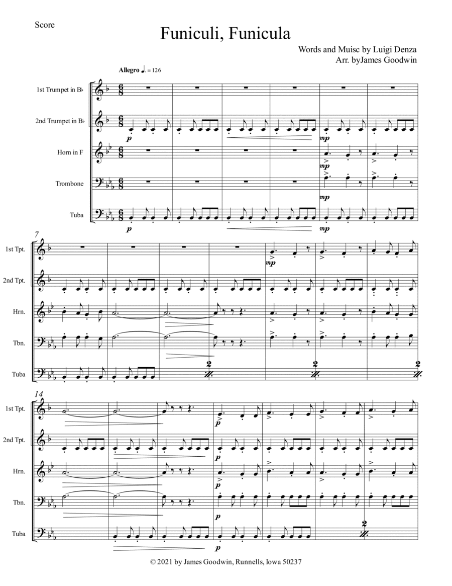 Funiculi, Funicula (arr. James Goodiwn)