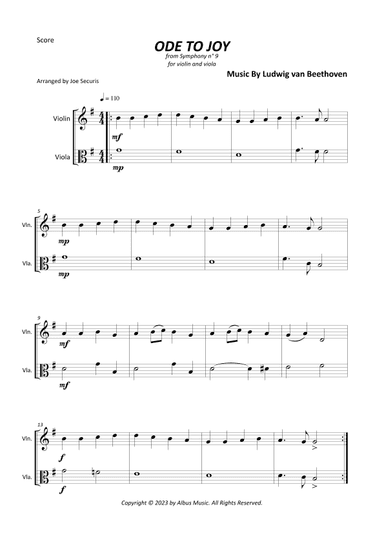 Ode To Joy (arr. Joe Securis)