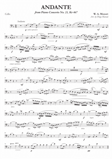 Andante from Concerto No. 21 for Cello and Piano (arr. Diego Marani)