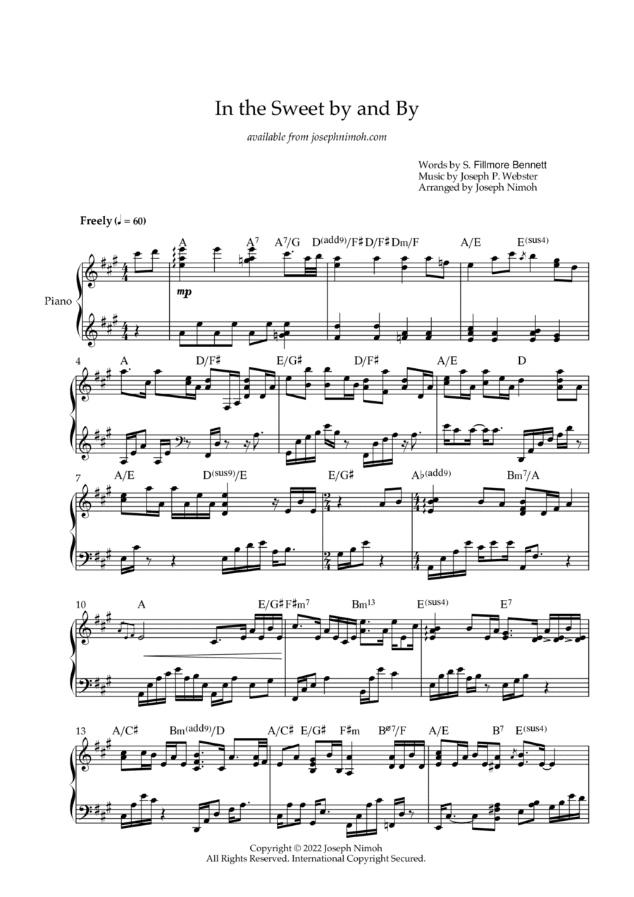 In the Sweet By And By - Solo Piano (arr. Joseph Nimoh)