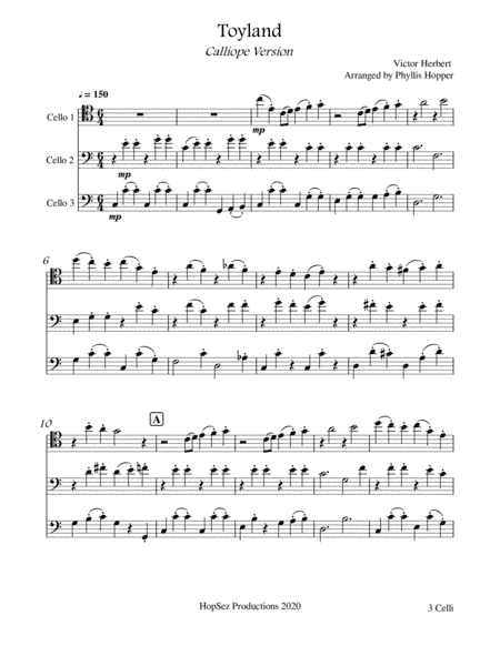 Toyland - Cello Trio (arr. Phyllis Hopper)