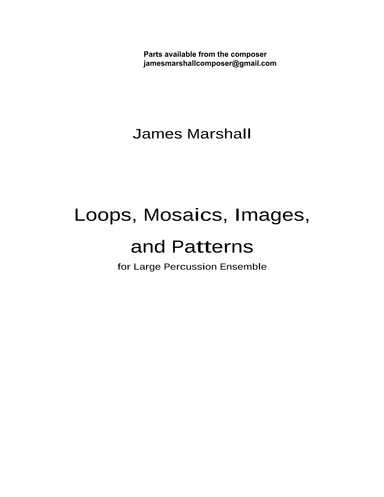 Loops, Mosaics, Images and Patterns Study Score