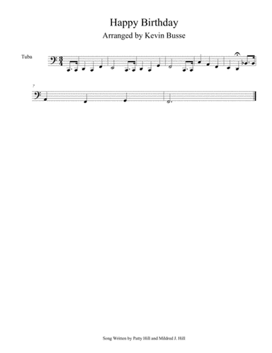 Happy Birthday (Easy key of C) - Tuba (arr. Kevin Busse)
