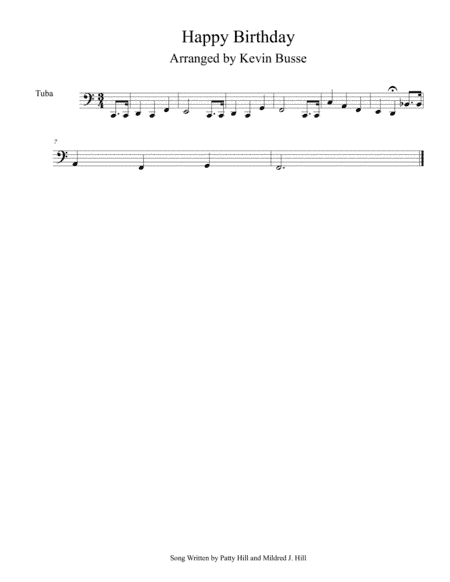 Happy Birthday (Easy key of C) - Tuba (arr. Kevin Busse)