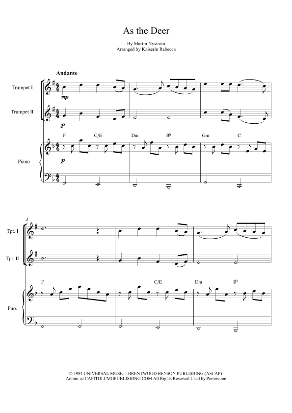 As The Deer (arr. Kaiserin Rebecca)