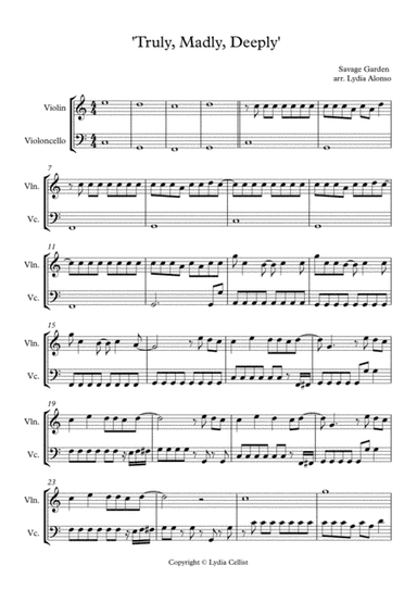 Truly, Madly, Deeply (arr. Lydia Alonso)