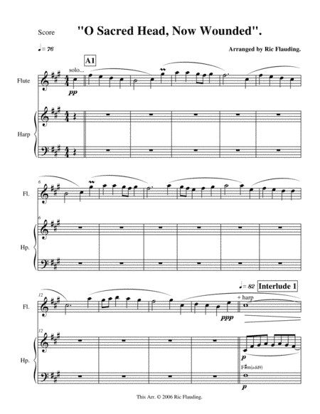 O Sacred Head, Now Wounded (Flute & Harp) (arr. Ric Flauding)