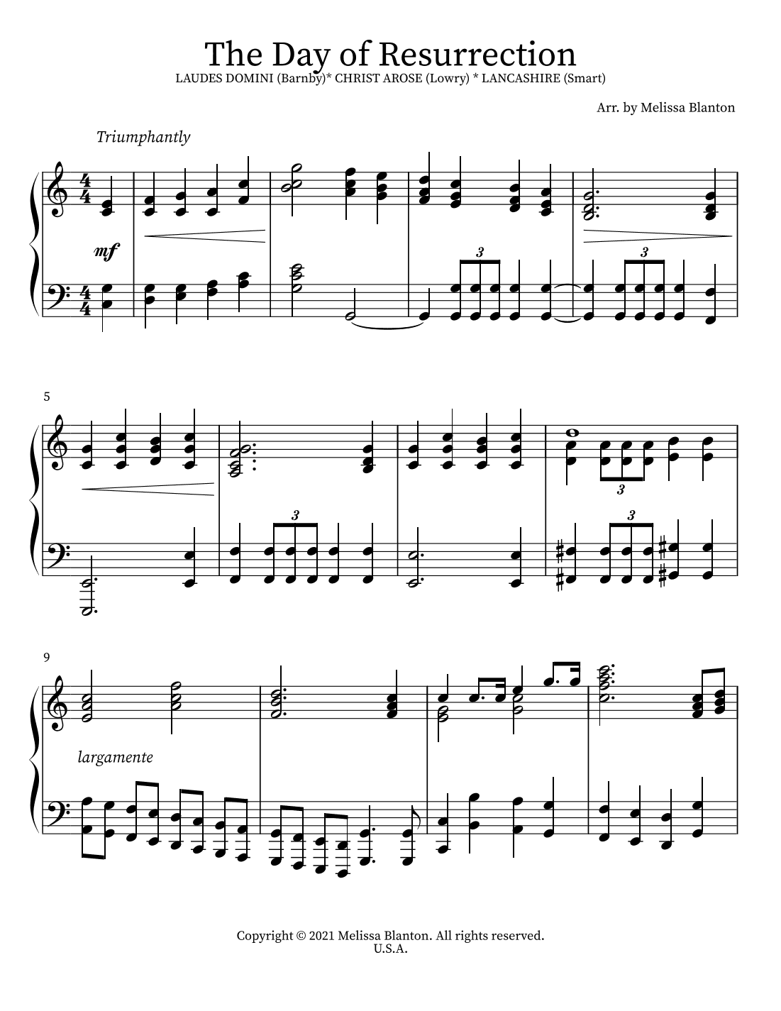 The Day of Resurrection (arr. Melissa Blanton)