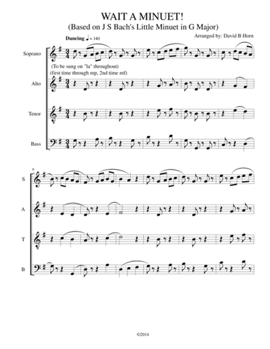 Wait a Minuet! (Based on the Little Minuet in G of J S Bach) (arr. David B Horn)