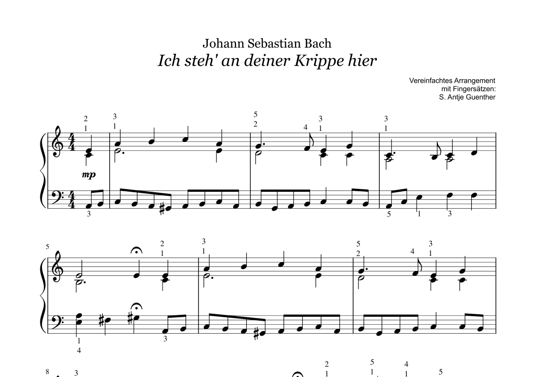 Ich Steh An Deiner Krippe Hier (arr. Antje Günther)