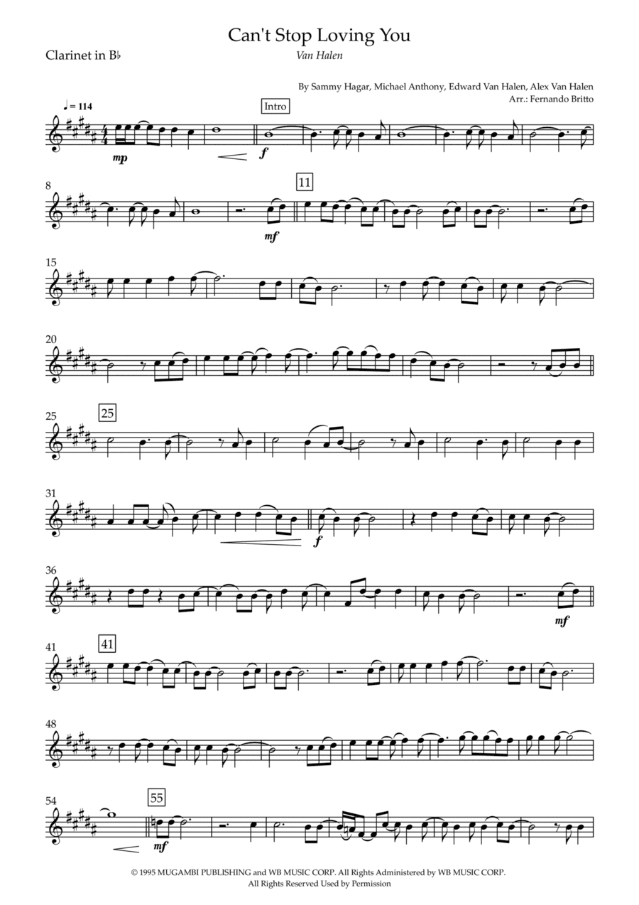 Can't Stop Loving You (arr. Fernando Britto)