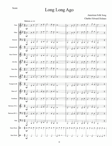 Long Long Ago--Score (arr. Charles Edward Holmes)