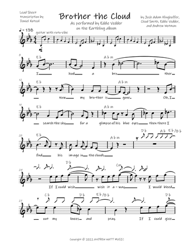 Brother The Cloud (arr. Daniel Charles Kotval)