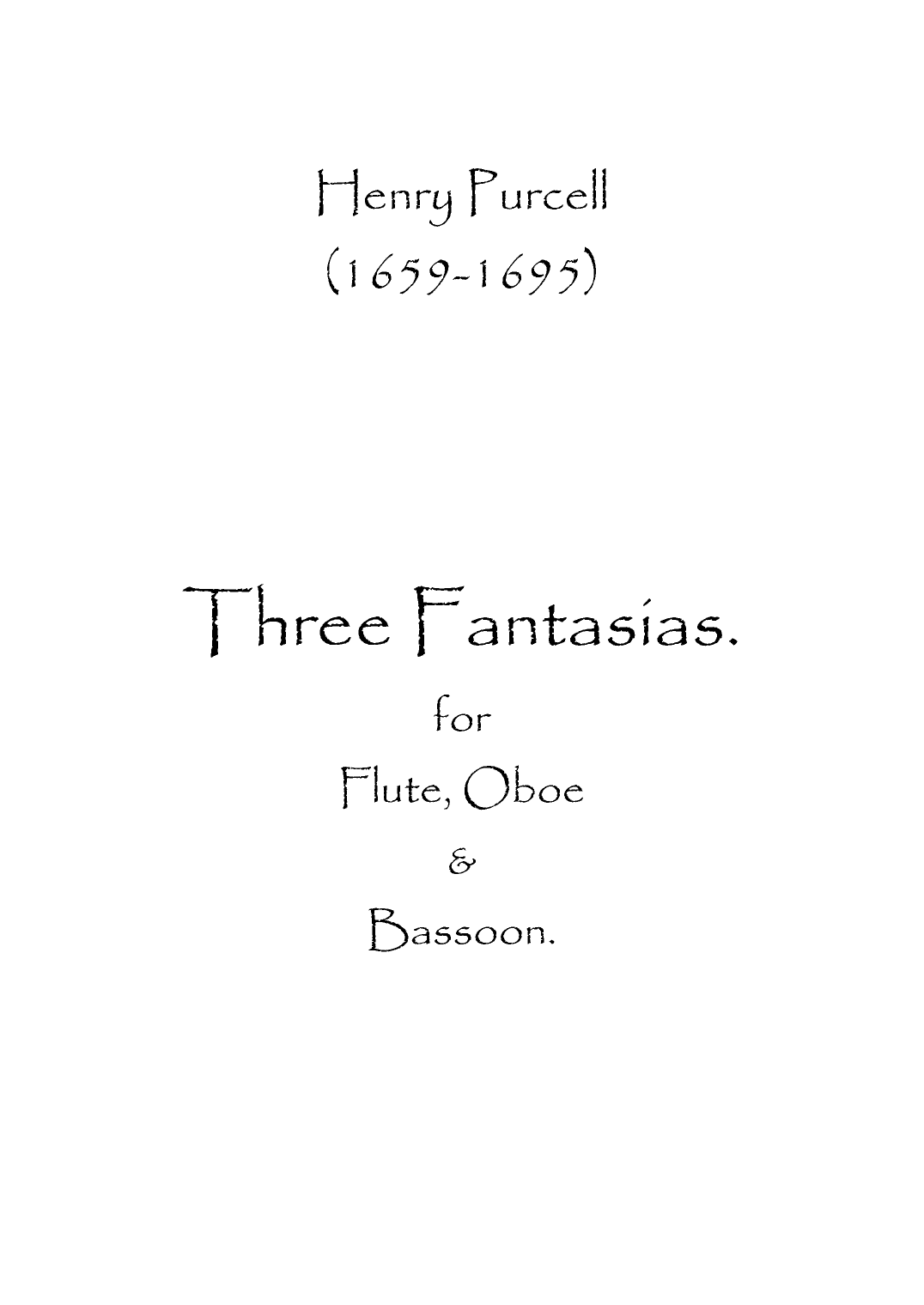 Three Fantasias (arr. Spence Bundy)