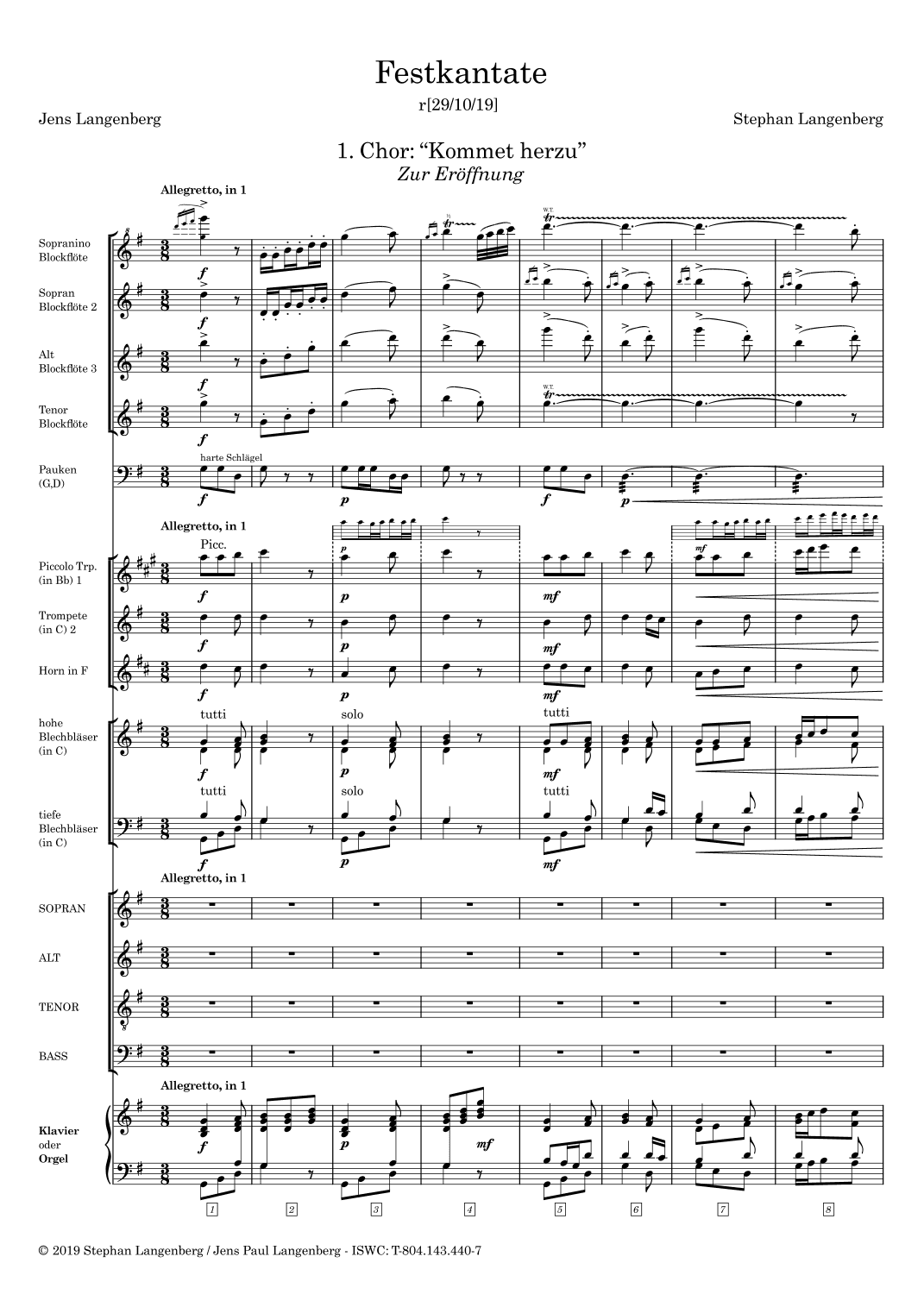 Festkantate (Score and Parts)