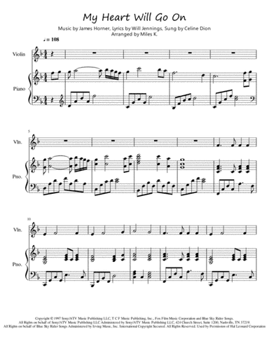 My Heart Will Go On (Love Theme from Titanic) (arr. Miles K)