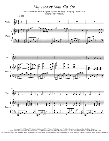 My Heart Will Go On (Love Theme from Titanic) (arr. Miles K)