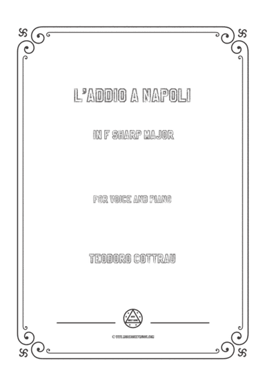 Cottrau-L'addio a Napoli in F sharp Major,for voice and piano (arr. MSM)