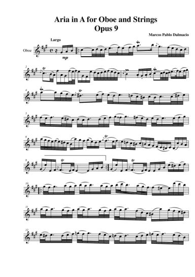 Aria for Oboe and Strings Opus 9 (PARTS)