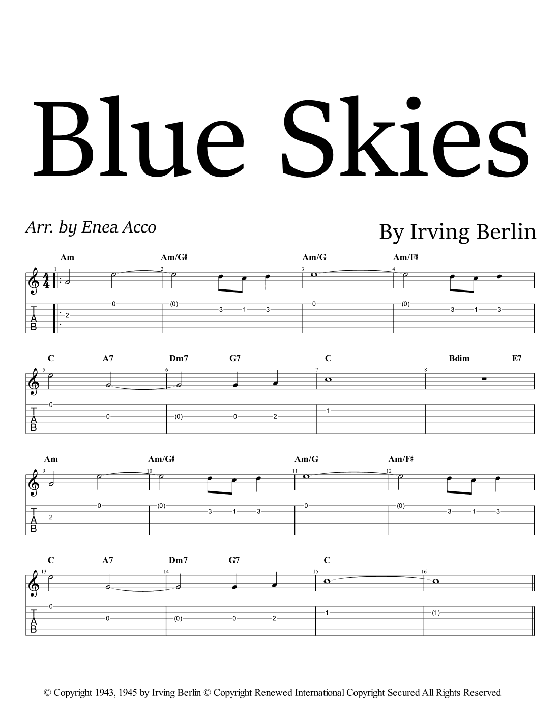 You Keep Coming Back Like A Song (arr. Enea Acco)