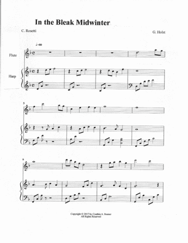 In the Bleak Midwinter for flute and harp (arr. Cynthia A. Boener)