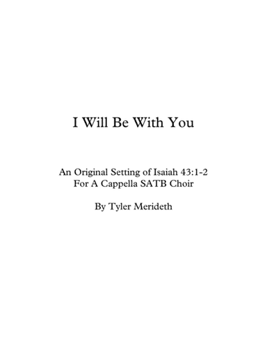 I Will Be With You