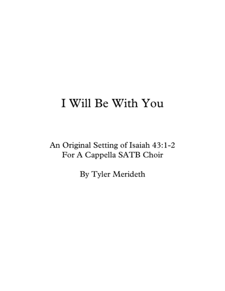 I Will Be With You