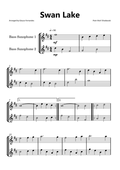 Swan Lake - Bass Saxophone Duet (arr. Glauco Fernandes)