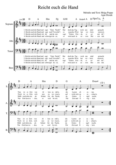 Reicht euch die Hand (with Chords) (arr. Agur Desale)